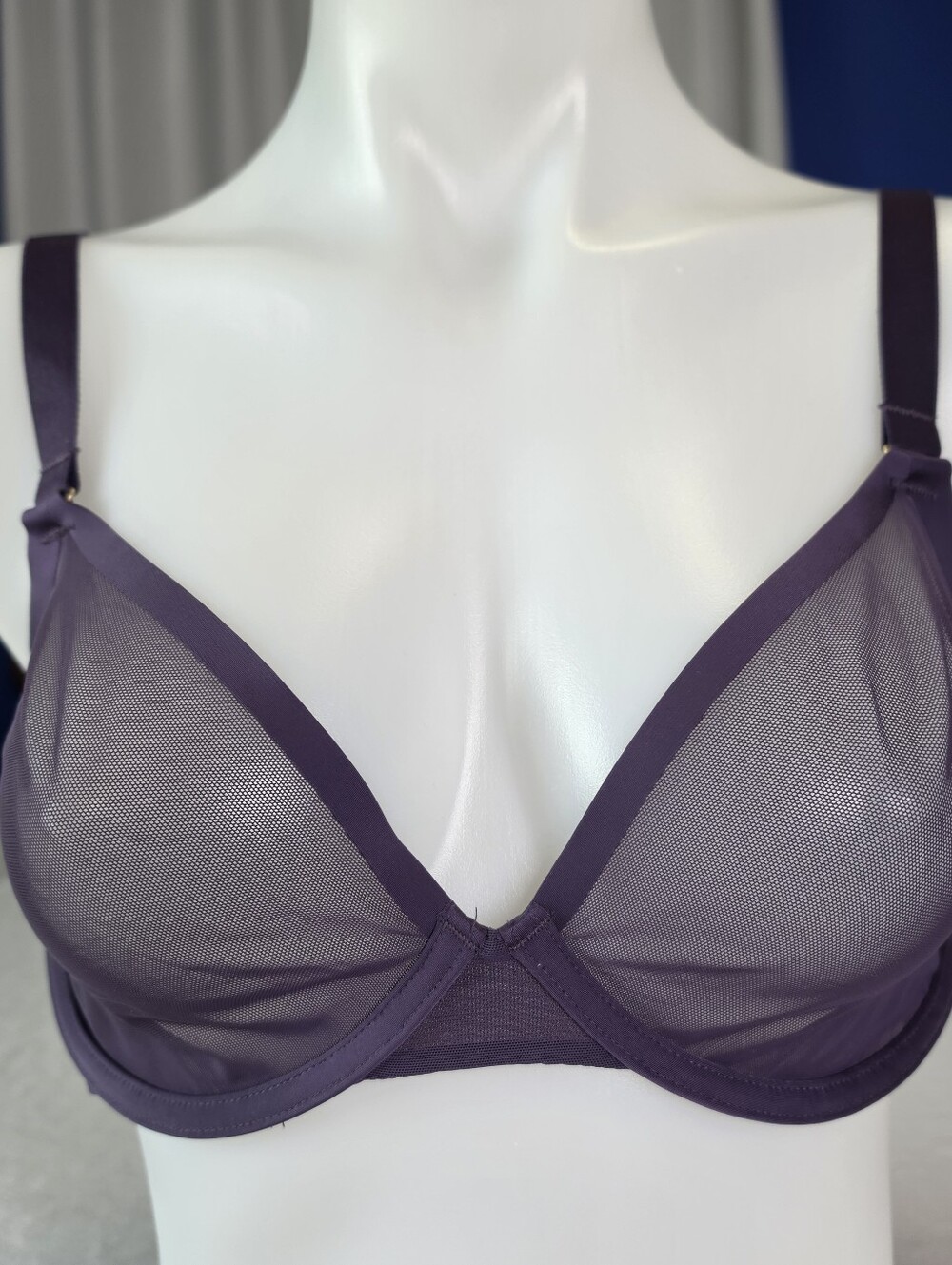 CUUP  The Plunge Cosmos Underwire Bra 34E Mesh Cup Underwire Unlined Lightweight